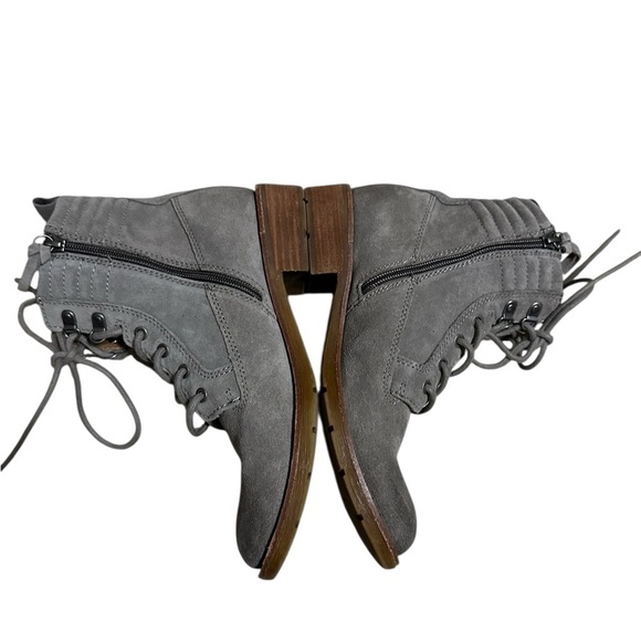 Sofft Baxter Gray Lace Up Ankle Boots with Quilted Detailing Leather Women SZ 7 - Picture 7 of 11